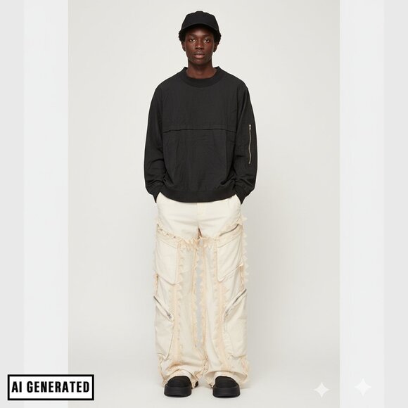 OAK NYC - Zipped pocket sleeve sweatshirt - Sz M - Picture 6 of 6